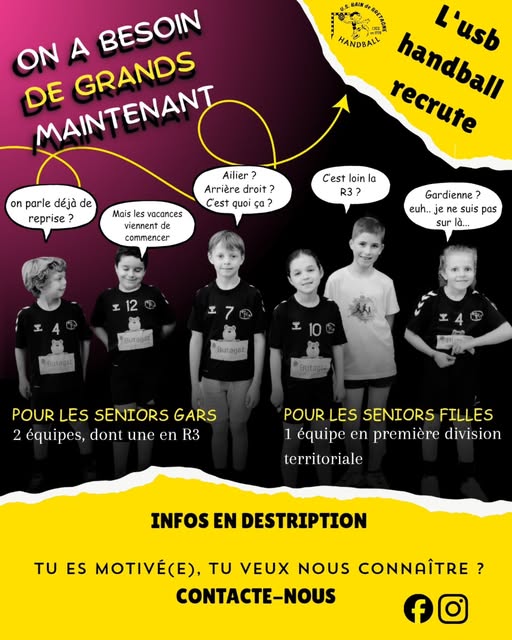 L'USB Handball recrute chez les séniors !
